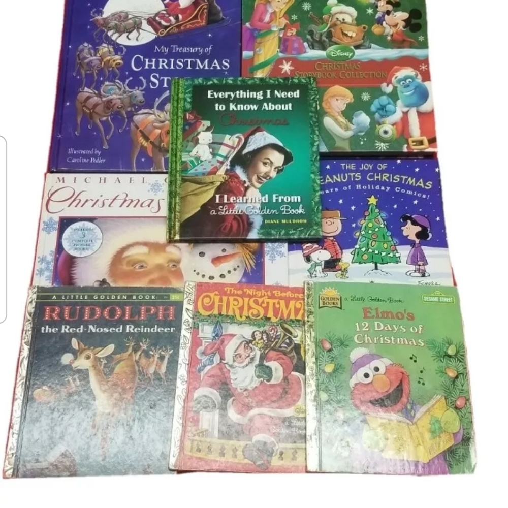 Kids Christmas Hardcover Book Lot Of 8 olden Bo
